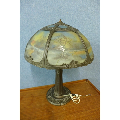 389 - A Tiffany style table lamp, a/f