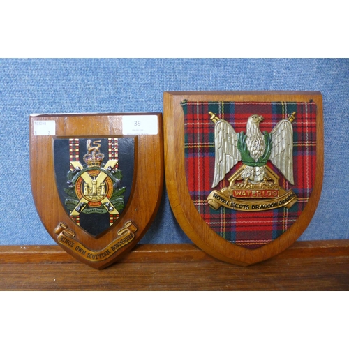 39 - Two Scottish regimental plaques