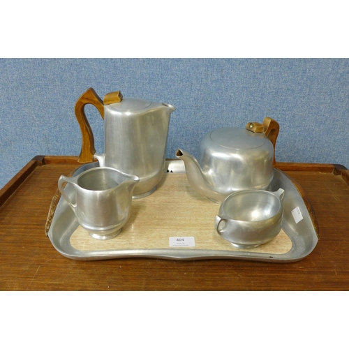 404 - A Picquot ware five piece coffee set