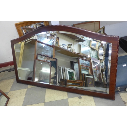 406 - A mahogany overmantel mirror