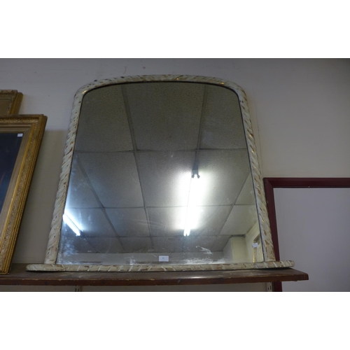 42 - A Victorian cream and parcel gilt overmantel mirror