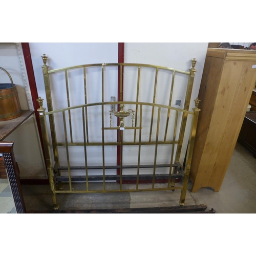 43 - An Edward VII Neo-Classical style brass double bed