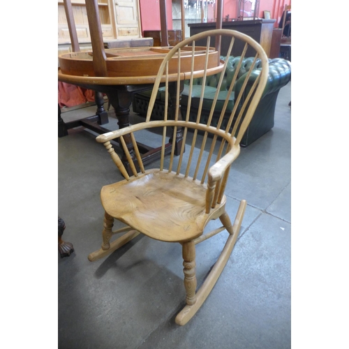 44b - An elm and beech Windsor rocking chair