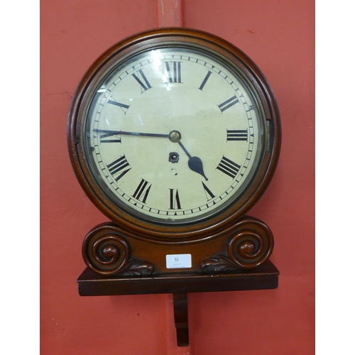 59 - A William IV mahogany 10 inch dial mahogany fusee wall clock, 55cms h

Bought by the present vendor ... 