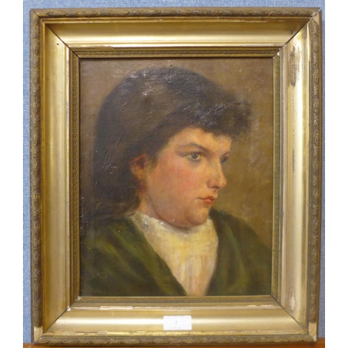 7 - English School (19th Century), pair of portraits, oil on canvas, unsigned, 33 x 27cms, framed