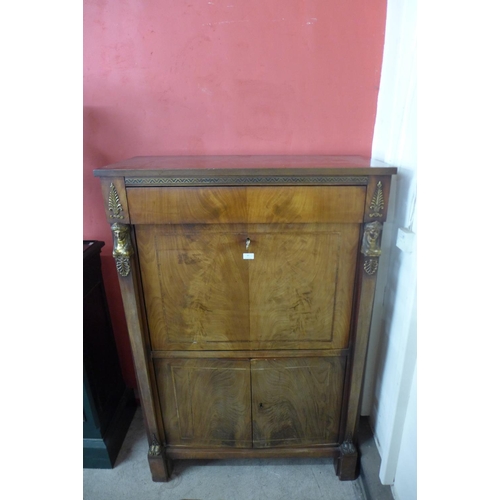 70 - A French Empire Revival mahogany and gilt metal mounted secretaire a abattant