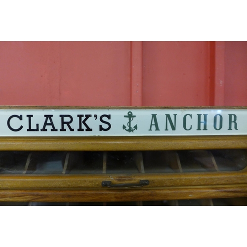 78 - A vintage Clarks Anchor beech counter top haberdashery shop cabinet, 59cms h, 45cms w, 36cms d