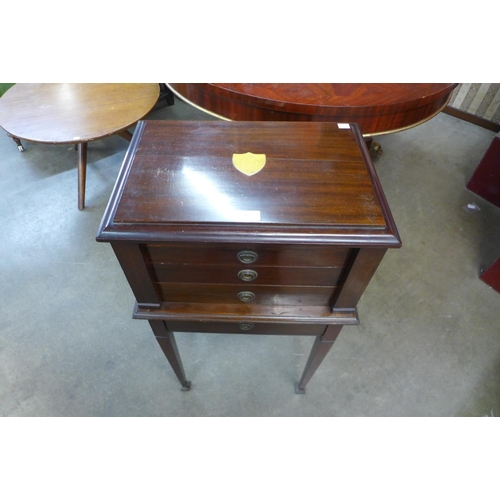 81 - An Edward VII mahogany cased plated canteen of cutlery on stand, Walker & Hall, Sheffield