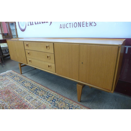 93 - A Dutch Fristho Franeker teak sideboard, designed by Marten Franckena, 78cms h, 225cms w, 43cms d