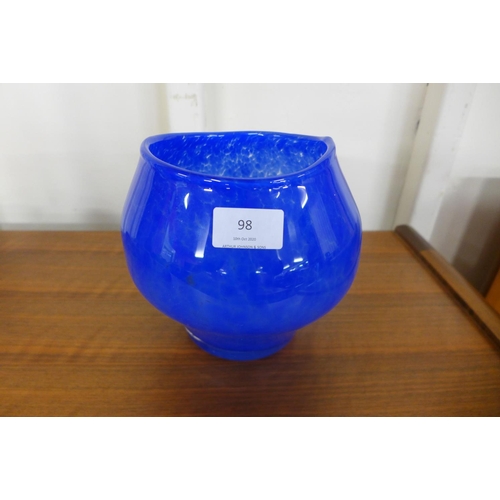 98 - An Italian blue glass vase