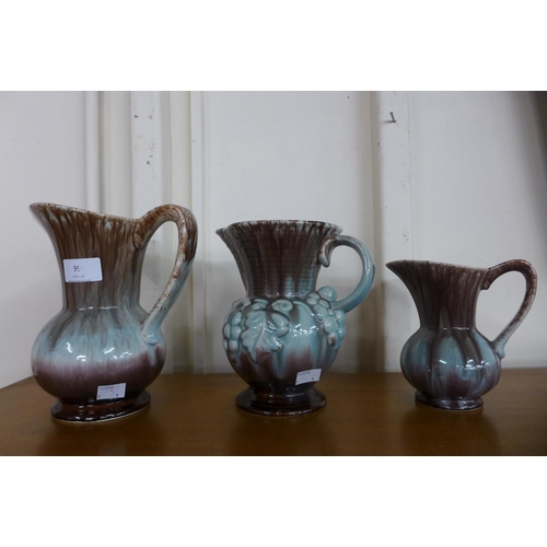 99 - Three West German glazed porcelain jugs