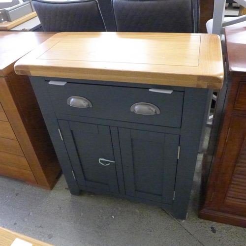 1885 - A slate blue and oak small sideboard (ref 19) - damaged back  *This lot is subject to VAT