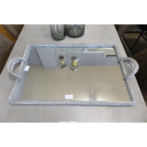 1336 - A silver rope twist two handled mirrored tray (19043025)   #