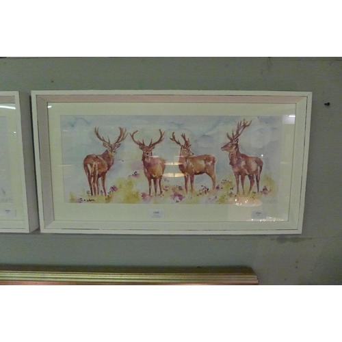 1346 - A Jennifer Rose print, Stag Herd, 30cm x 60cm (PPFPPR41739G21)   #