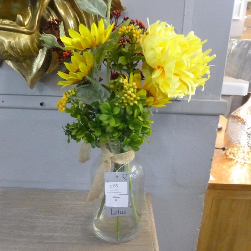 1355 - Sunflowers and peony in a glass vase (50517708)   #