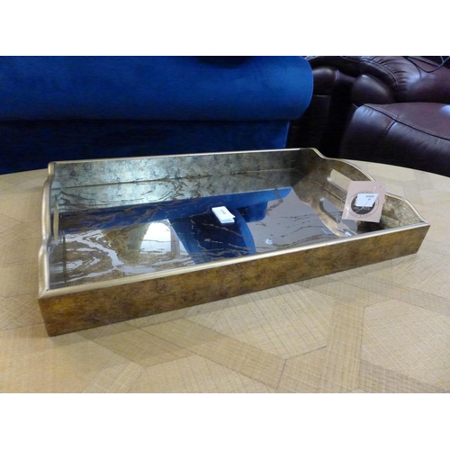 1368 - A large mirrored tray with marbling effect (2071814)   #