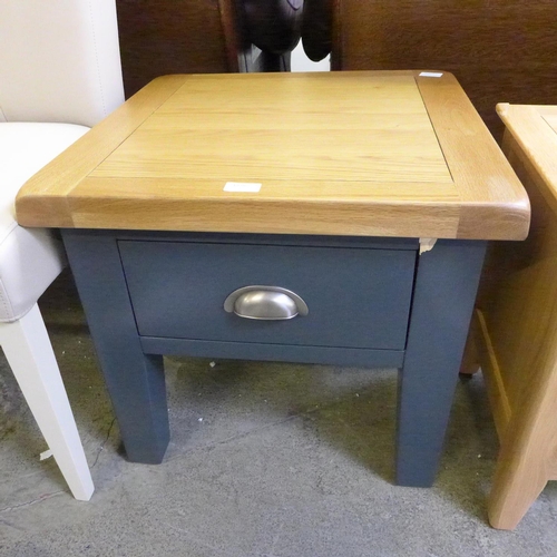 1875 - A Hampshire blue painted oak lamp table (KEL P08-73) * this lot is subject to VAT - damaged