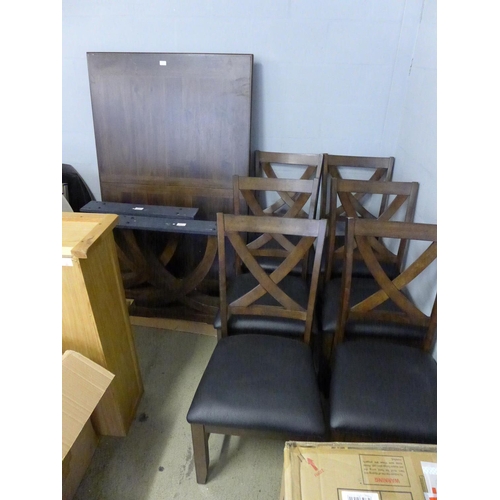 1890 - A Lakemont 7 piece dining set (solid wood table & chairs) (301102) (4039-16)  *This lot is subject t... 