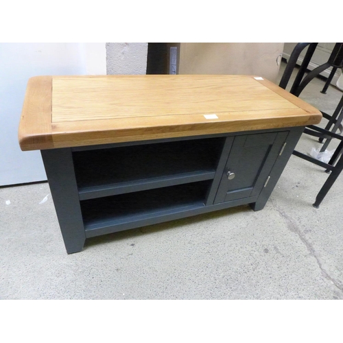 1905 - A Hampshire blue painted oak small TV unit (KEL P32-73) * this lot is subject to VAT - damaged