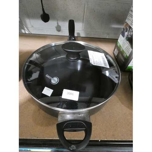 3006 - Greenpan Rio Saute Pan With Lid (205-28) * This Lot Is Subject To Vat