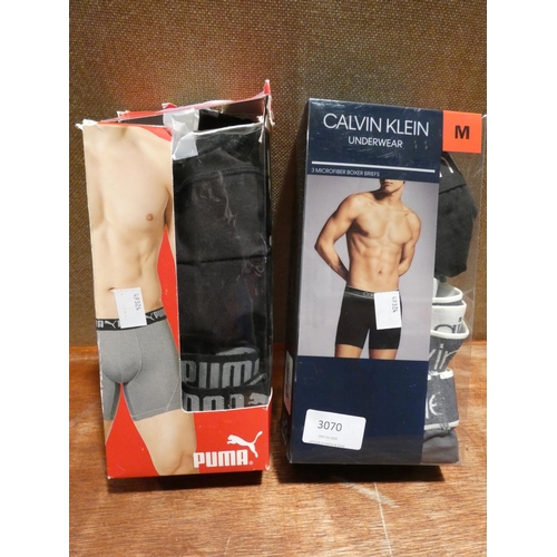 3070 - Puma Mens Athletic Boxers and Calvin Klein Microfibre Boxers (205-184) * This Lot Is Subject To Vat