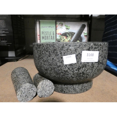 3168 - Jamie Oliver Pestle & Mortar (pestle broken)  (205-383) * This Lot Is Subject To Vat