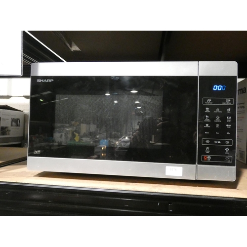 3174 - Sharp 900W/1100W Silver Microwave with Grill (205-164) * This Lot Is Subject To Vat