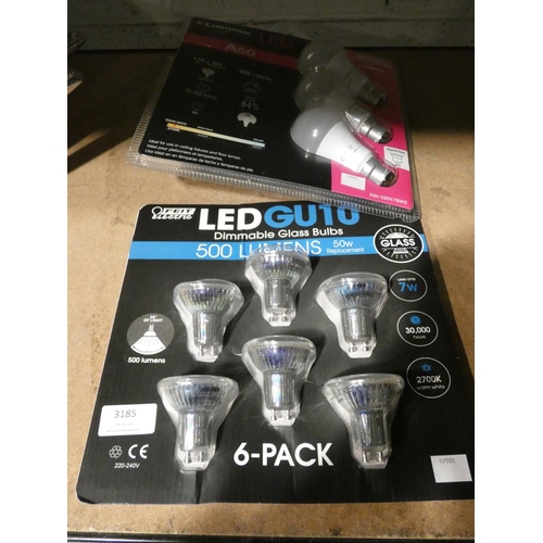 3185 - Conglom A60 60W Bulbs and Feit Gu10 Dimmable Glass Bulbs  (205-441, 454) * This Lot Is Subject To Va... 