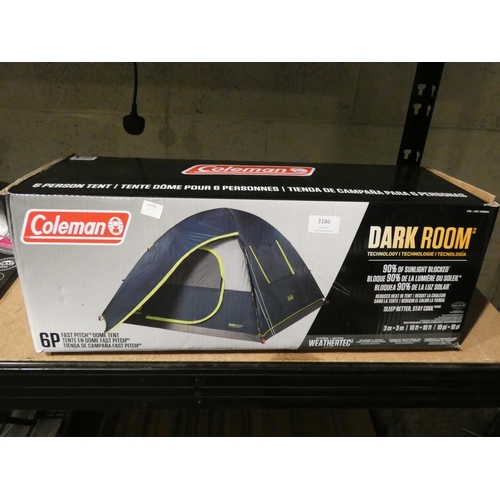 3186 - Coleman 6 Person Tent     (205-393) * This Lot Is Subject To Vat