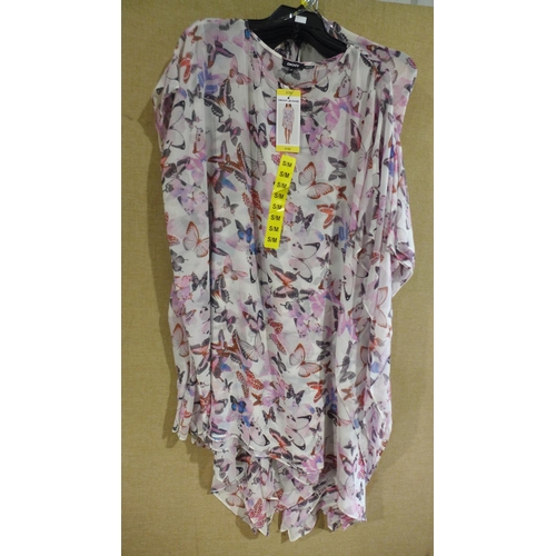 3300 - Five DKNY butterfly print lady's beach kaftans (size S/M) * This lot is subject to VAT