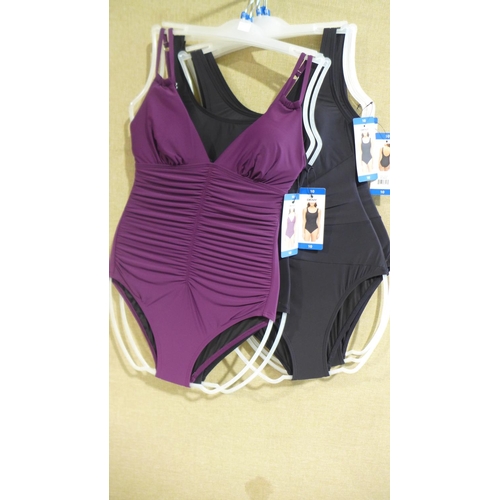 3303 - Five DKNY lady's mixed colour swim suits (size 10) * This lot is subject to VAT