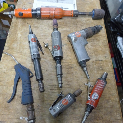 2003 - Quantity of air tools including 5 straight grinders, air drill and air line blower