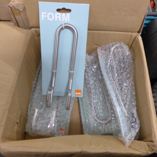 2037 - 2 Boxes of B&Q double robe hooks - unused