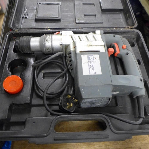 2059 - Performance power 240v SDS rotary battery hammer drill in a case - W