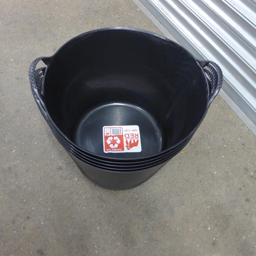 2077 - 5 Large black 2 handled Gorilla buckets - unused * this lot is subject to vat