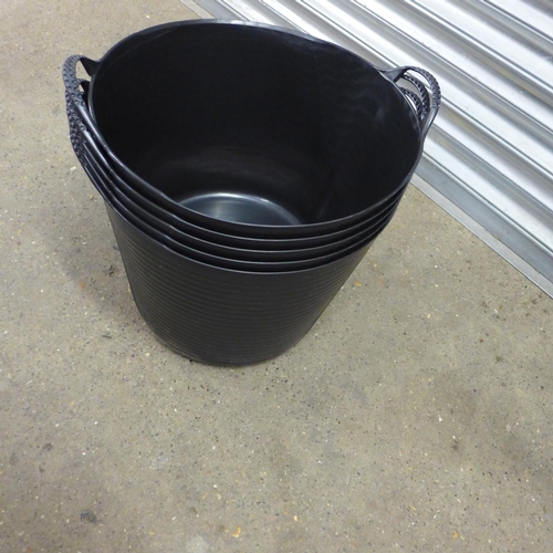 2078 - 5 Large black 2 handled Gorilla buckets - unused * this lot is subject to vat