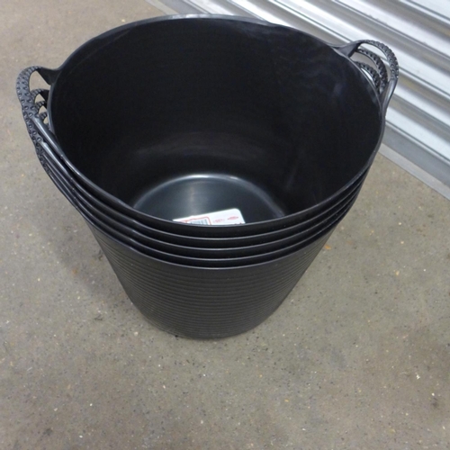 2079 - 5 Large black 2 handled Gorilla buckets - unused * this lot is subject to vat