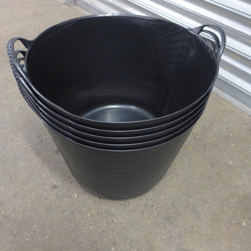 2080 - 4 Large black 2 handled Gorilla buckets - unused * this lot is subject to vat