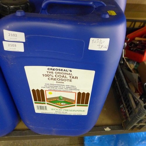 2102 - 20ltr Tub of Creoseal's 'The Original' 100% coal tar creosote - trade sale only * This lot is subjec... 