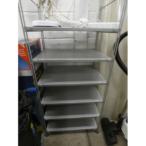 2383 - 6 Tier freestanding metal mesh shelf unit