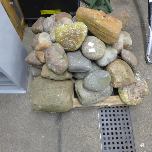 2596 - Pallet of large garden boulders