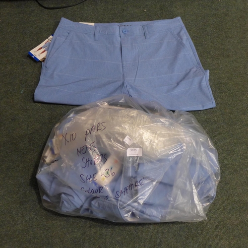 3325 - Ten pairs of men's shorts - size 36 - colour 'blue sapphire' * This lot is subject to VAT