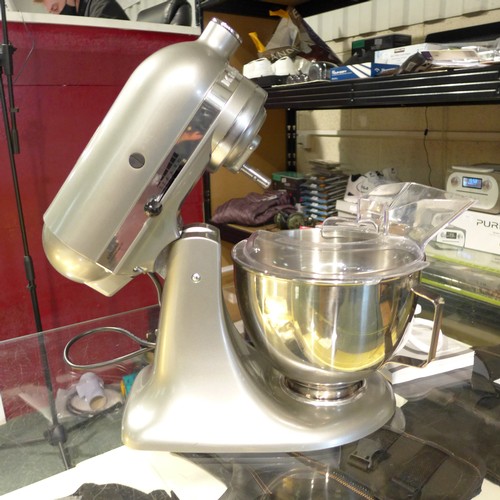 3283 - Kitchenaid Silver Mixer with attachments (205-405) * This Lot Is Subject To Vat