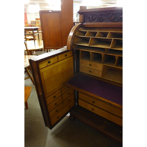 58 - A 19th Century oak and rosewood Wooton desk