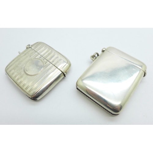 1120 - Two silver vesta cases, 56g