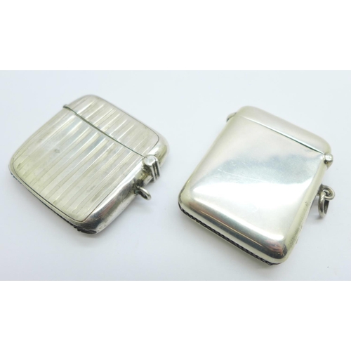 1120 - Two silver vesta cases, 56g