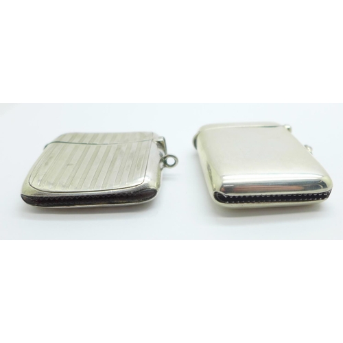 1120 - Two silver vesta cases, 56g