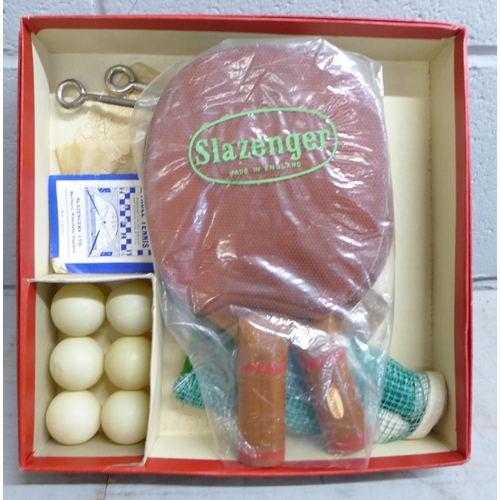 1220 - A vintage Slazenger table tennis set, boxed