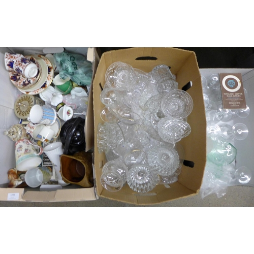 1233 - Three boxes of china and glass **PLEASE NOTE THIS LOT IS NOT ELIGIBLE FOR POSTING AND PACKING**