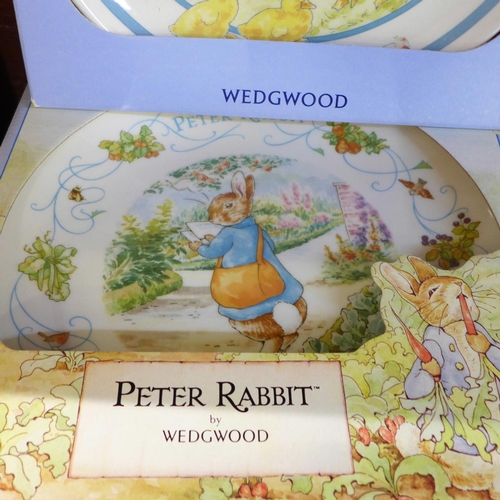 676 - Wedgwood Peter Rabbit plates, seven Birthday plates, 1982-2004, nine Christmas plates, 1985-1999, a ... 